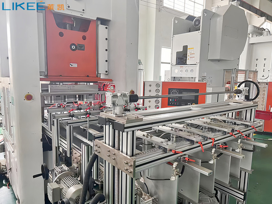 주문 80TON 압력 완전 자동 알루미늄 엽 컨테이너 만드는 기계 PLC 제어 online manufacture