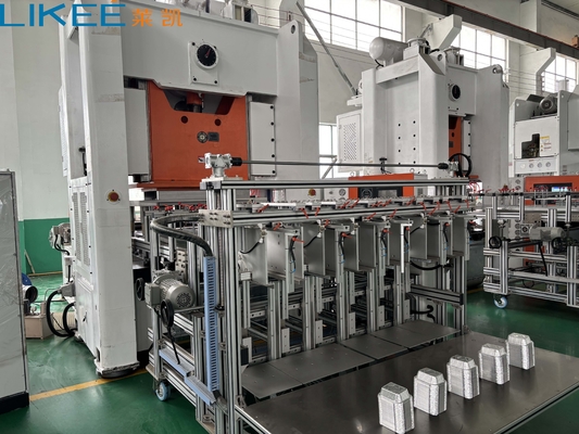 주문 미쓰비시 PLC 제어 알루미늄 엽 식품 컨테이너 제조 기계 380V 엠보싱 사용자 정의 online manufacture