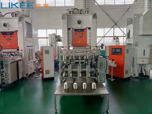 주문 완전 자동 슈나이더 빠른 고 내구성 12000 트레이 / h 알루미늄 필름 트레이 만드는 기계 online manufacture