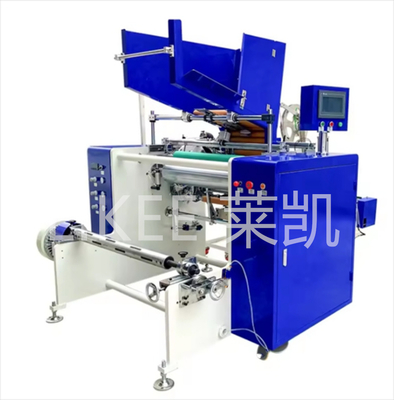 주문 시멘스 PLC 제어 6 샤프트 자동 변경 알루미늄 필름 절단 롤 재 롤링 기계 online manufacture